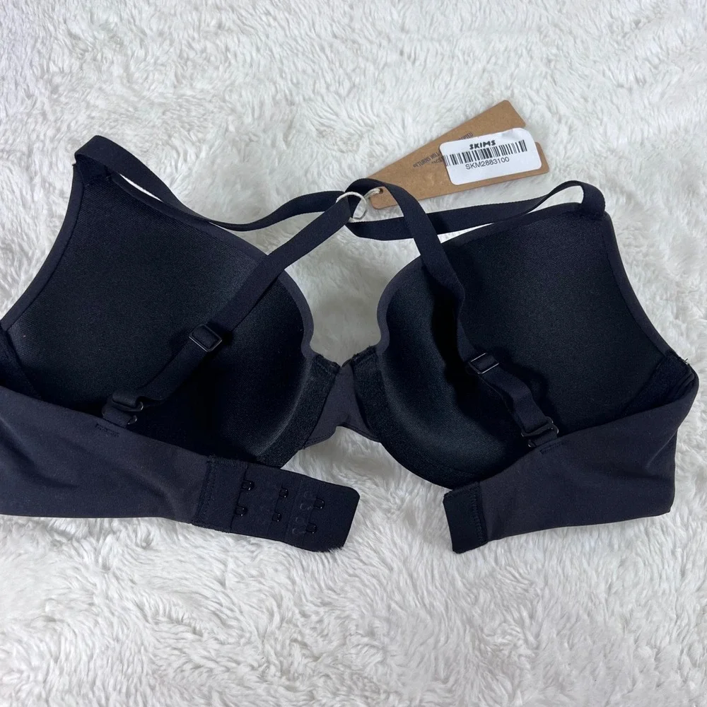 SKIMS Fits Everybody T-Shirt Bra Onyx Black BR-UWR-2294 Underwire Size 30C NEW‎